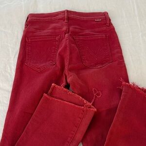Mother Women's Insider Crop Step Fray Red/Second Chance Jeans
